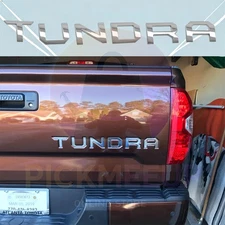 3D Silver Letters Emblems for 2014-2021 Tundra Tailgate Insert Badges Rear Decal