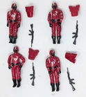 GI JOE ARAH Crimson Guard Figures (4) 1985  complete Army Builder Vintage