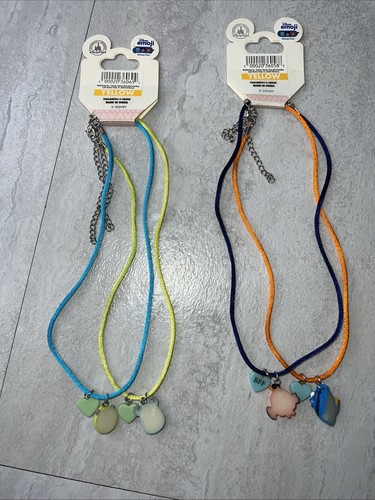Lot Of 2 Disney Parks Friendship BFF Necklaces Monster Inc Finding Neo Emoji - Picture 4 of 6
