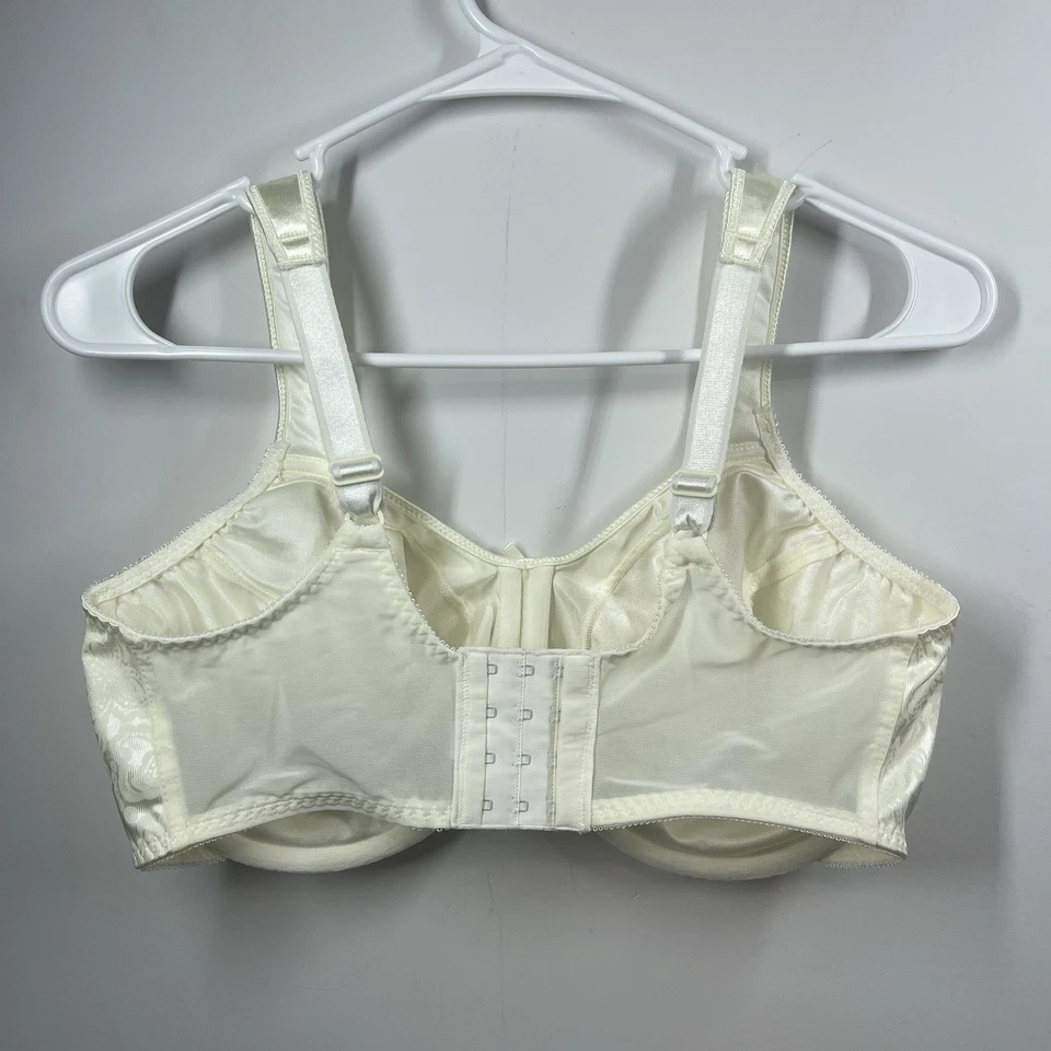 Sujetador minimizador con aros con calzado satinado Bali 3562 marfil 36DD cobertura completa floral Foto 2 de 4