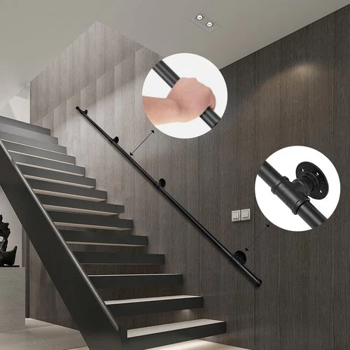 Corrimano ringhiera per scale maniglia in ferro corrimano a parete ringhiera per scale - Foto 2 di 21