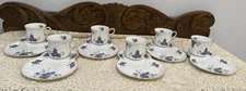 Rare Vintage 6 Sets Royal Grafton Bone China Jacobean Violets Cups & Snackplates