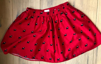Jupe Fille The Children's Place Rouge à Chiens écossais Noirs - Taille 10/12 - 100% Coton Doublé - Occasion Très Bon état
