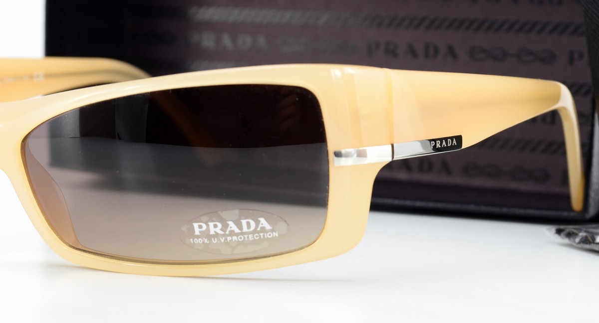 PRADA Sunglasses SPR 08G 63-16 3BQ-6S1 Women Cat Eye Square Cream
