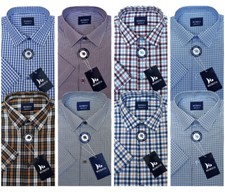  Kariertes Shirt Kingsize kurzärmelig Garn gefärbt seidig Oberfläche mit Tasche von Beebizco