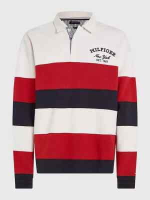 Tommy Hilfiger Long-Sleeve Global Archive Rugby Polo (Big)Shirt Multi $139 