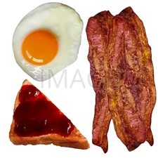 Breakfast PNG Clipart – Egg, Bacon, Jam Toast –Transparent Digital File Download