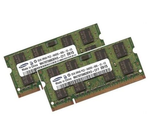2 x 2 Go 4 Go mémoire pour ordinateur portable Samsung RAM DDR2 800 MHz PC2-6400S  - Photo 1/1
