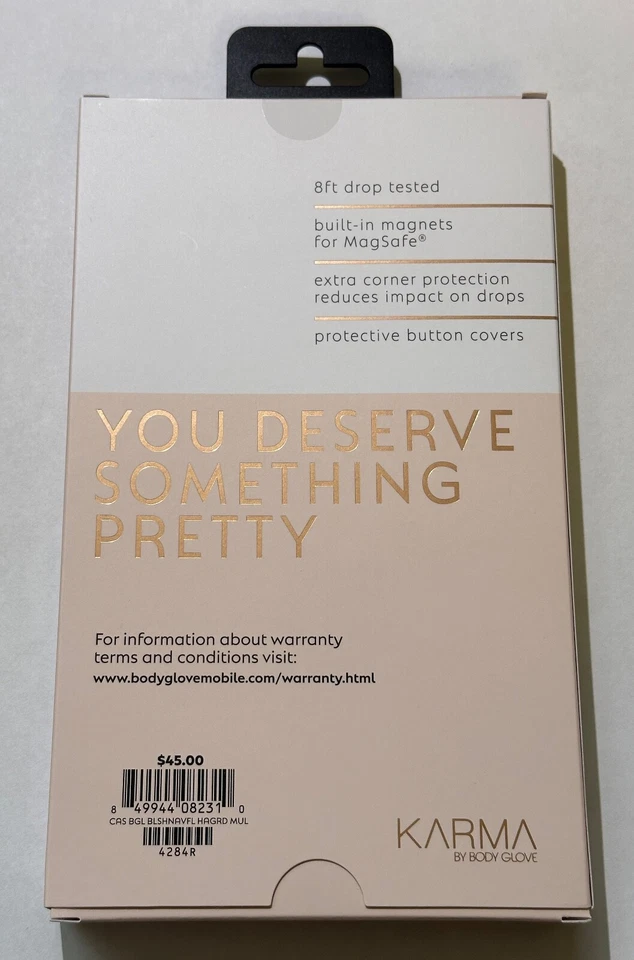 NUEVO KARMA by Body Guante Rubor Azul Marino Floral Estuche Magnético para Apple iPhone 14 Plus Foto 2 de 2