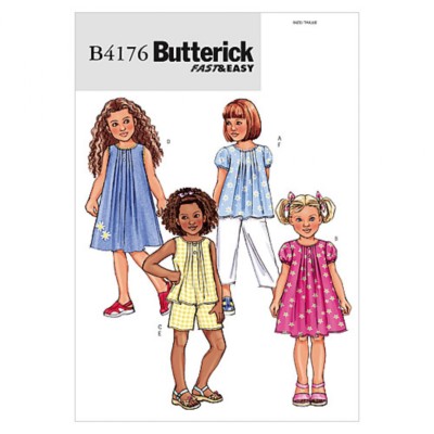 Butterick Kinder Easy Schnittmuster 4176 Oberteile, Kleider, Shorts & Hosen...