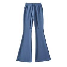 Femmes Solide Cordon Évasé Pantalon Bell Bas SPORTS Pantalon Décontracté Fitness