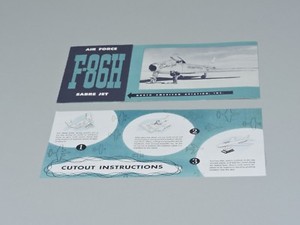 North American Aviation - Air Force F-86H Sabre Jet - Cut out & Historical Info