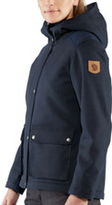 New Fjallraven $465 Greenland Wool G-1000 Hooded Jacket Coat Peacoat Navy Medium