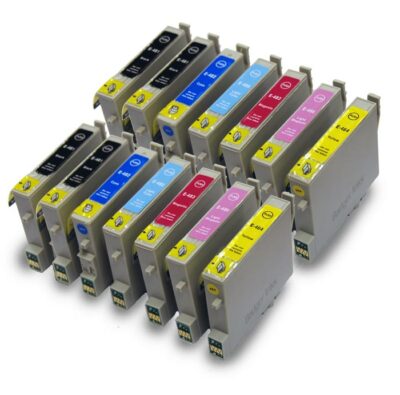2 Sets + zusätzliche BK-kompatible (Nicht-OEM) Drucker Tintenpatronen zu ersetzen T0487