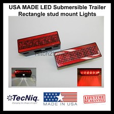 1 Pair Led Submersible Trailer Rectangle Stud Lights Stop Turn Tail Usa Made