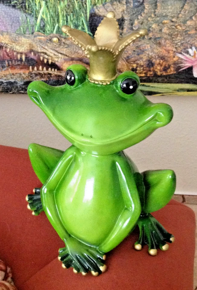 XL Froschkönig 29cm groß Frosch Unke Kröte, Deko Figur - Bild 4 von 4