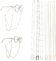 6 StüCk Brillenkette Damen Sonnenbrillen Kette Brillenkette Perlen Brillen Kette