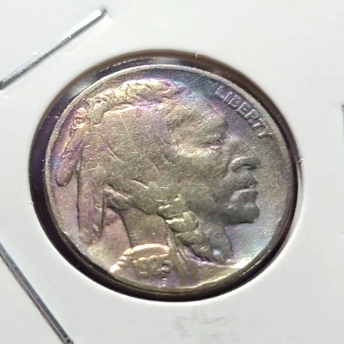 Original Better Date 1925-P BUFFALO NICKEL 5¢ Nice Rainbow Toning