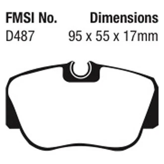 For Mercedes-Benz 190E 90-93 EBC Greenstuff 2000 Series Sport Front Brake Pads - Imagem 2 de 3