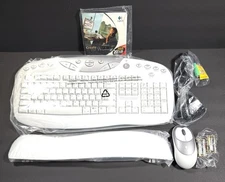 Logitech Cordless Navigator Duo Wireless Keyboard and Mouse Set White Used Works