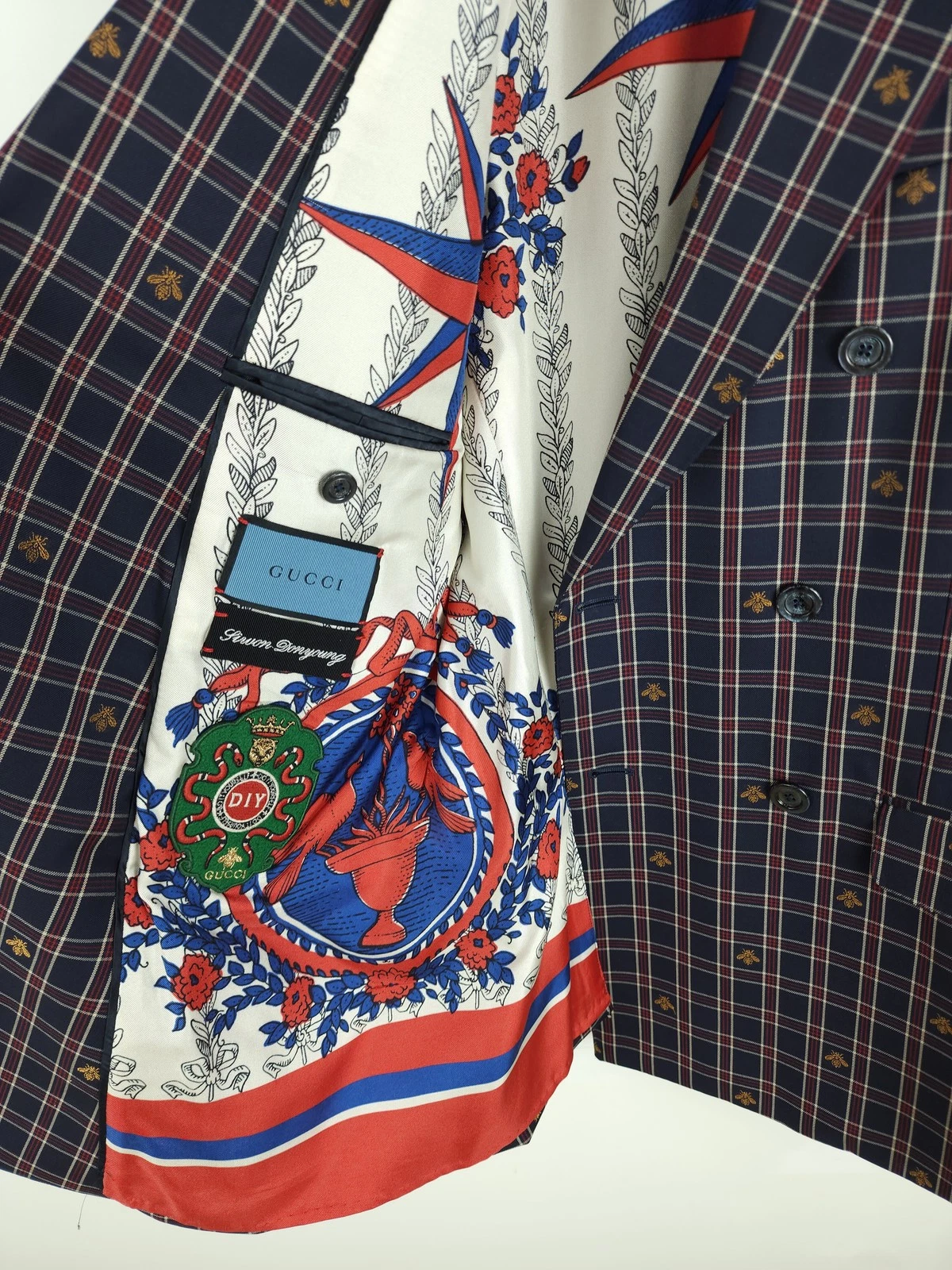 Giacca blazer doppio quadri ape Gucci 443884 6068 78840564