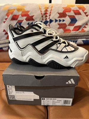 #ad Size 9.5 adidas Top Ten 2010 White Black Silver $185.00