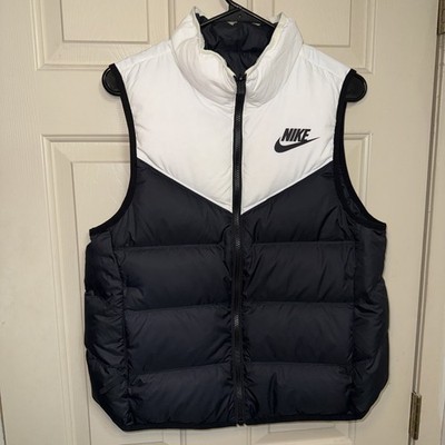   Nike Women Size M Down Puffer Vest Windrunner #939442 Reversible | Panda EUC!