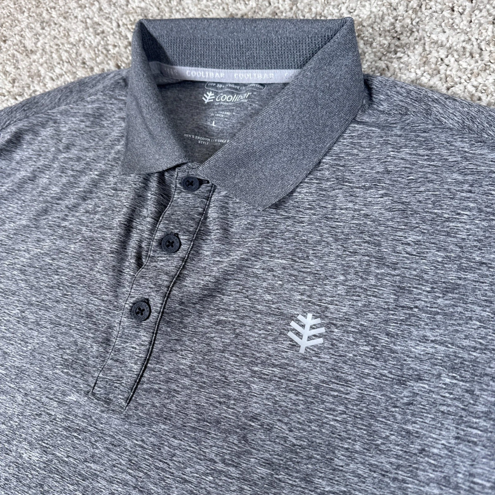 Coolibar Polo Shirt Mens Large Gray UPF 50 Sun Protection Erodym Golf Active
Opens in a new window o