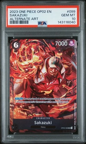 2023 One Piece OP02 En Sakazuki Alternate Art #099 PSA 10 Gem Mint