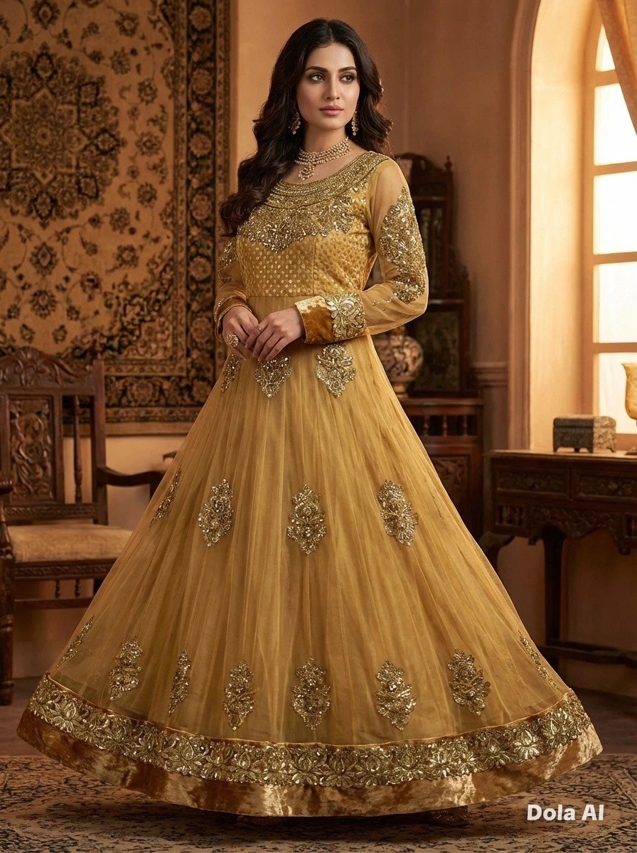 Gold Indian Dresses for Women for sale | eBay UK