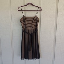 Carmen Marc Valvo Women Silk Sleeveless Dress Size 6 Whimsigoth Tie Waist Black