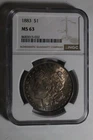 1883 Morgan Silve Dollar Toned Midnight Blue NGC MS63 #032