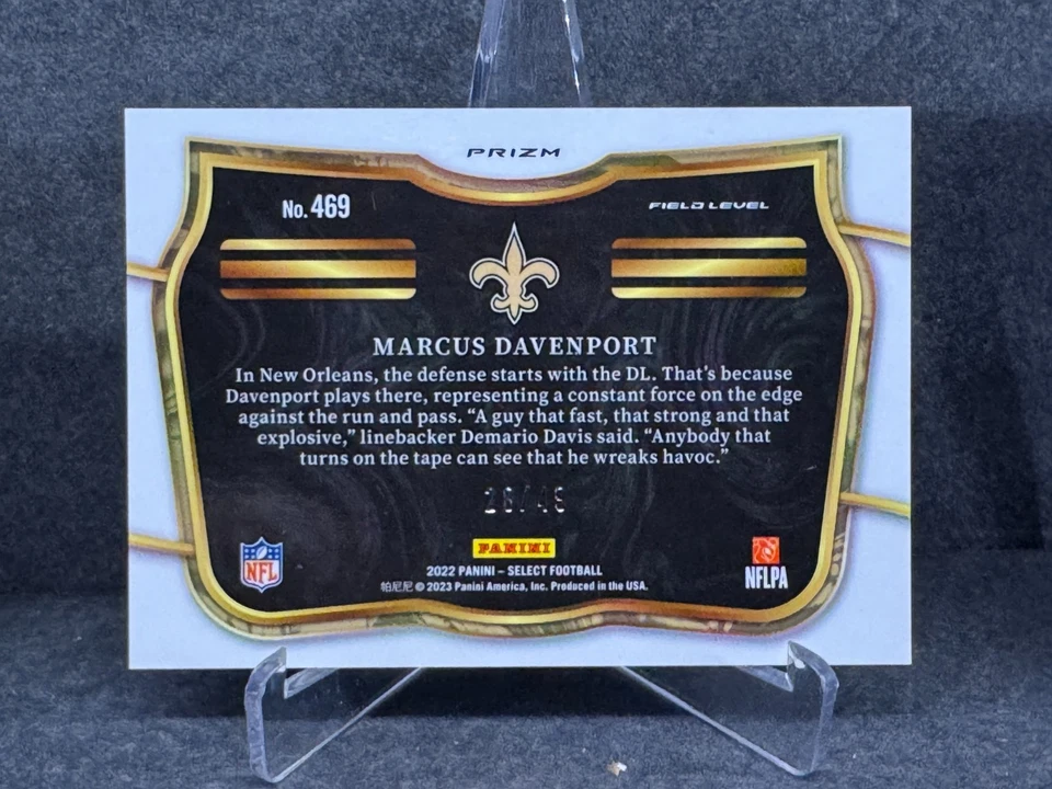 Marcus Davenport 2022 Panini Select Blue Prizm #469 SP /49 - Image 2 of 4