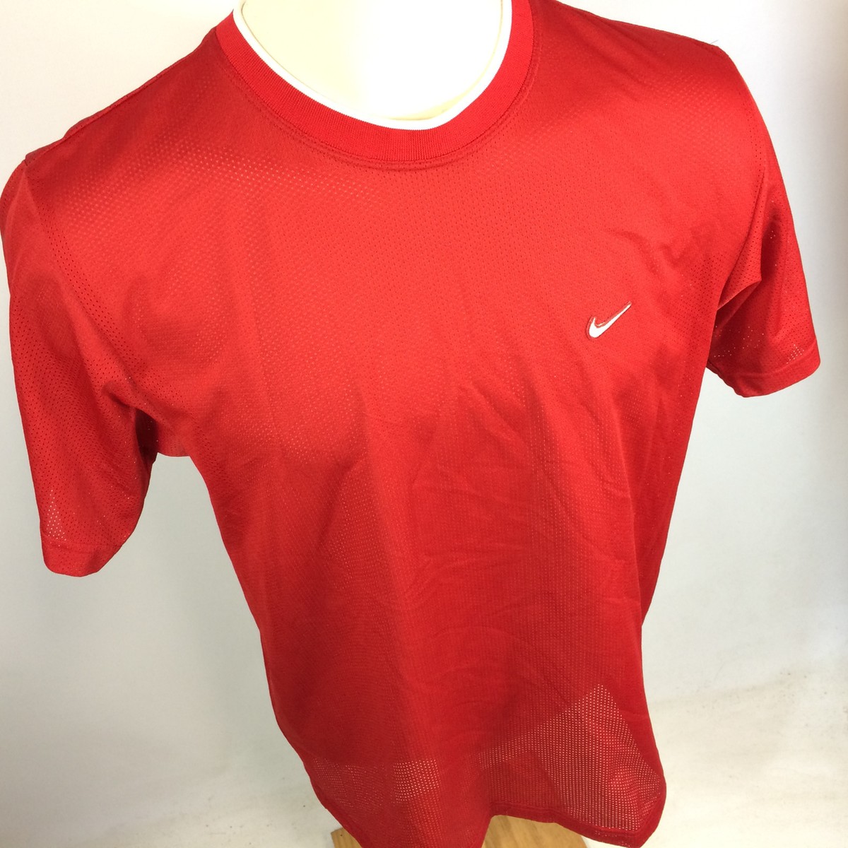 ウェア 90s Nike Red Swoosh Jersey T-Shirt Vintage Nike T Shirt Adult Large Red Logo Swoosh Graphic 90s
