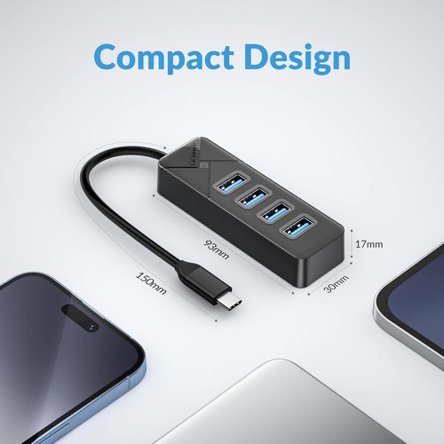 USB 3.0 Netzteil 4 Port Multi USB Splitter Hub 5Gbps USB Hub Mehrere - Bild 16 von 27