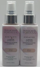 2PK Physicians Formula Rose All Stay Illuminating Setting Spray ~ 3.4 FL OZ EACH