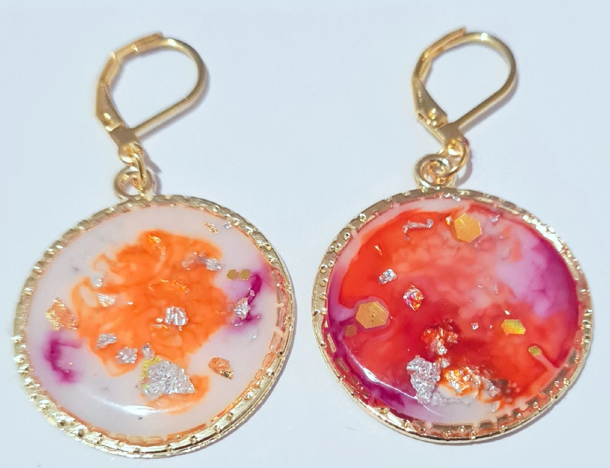 Orange shop resin earrings