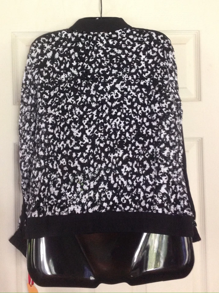 Ruby Rd. Petites Women's Black White Cutout Track Jacket Size P M NWT - Image 4 of 4