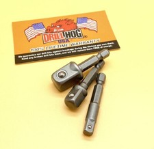 Drill Hog® 1/4", 3/8", 1/2" Socket Adapters Impact Hex Driver Lifetime Warranty