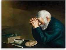 Print or Canvas -  Grace by Eric Enstrom; Daily Bread Man Praying At Dinner