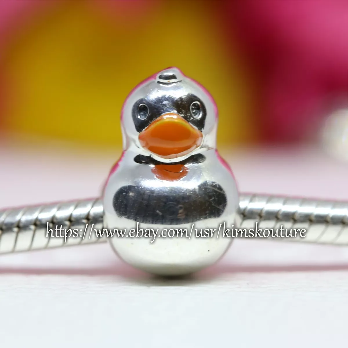 Authentic Pndora Polished Rubber Duck Sterling Silver 799554C01 Charm