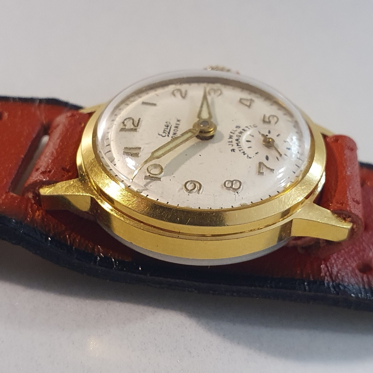Montre Femme Vintage EMES MONQREX 7 Rubis - À Réparer - Pièces Ou Restauration