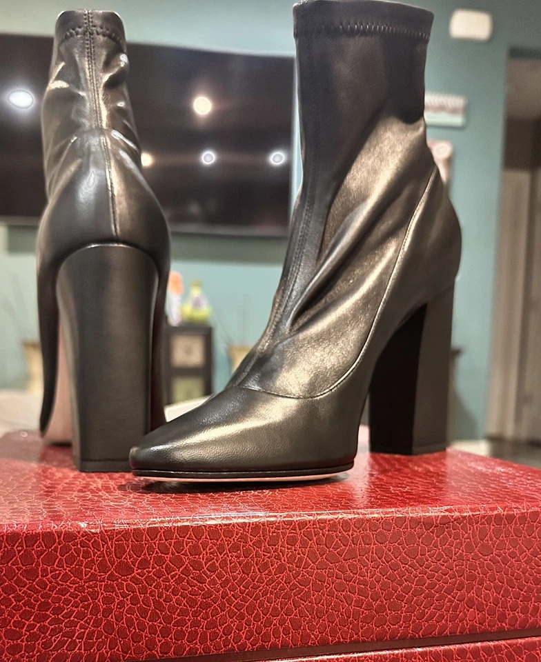 Tamara Mellon Caress Ankle Stretch Boot In Black Nappa Leather Size 39 NIB - Image 2 of 4