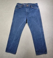 Wrangler Cowboy Cut Jeans Mens 34x32 Blue Straight Bootcut Measure 34x30