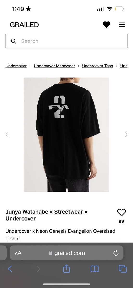 EVANGELION X UNDERCOVER SHIRT XL SIZE BLACK TAKAHASHI