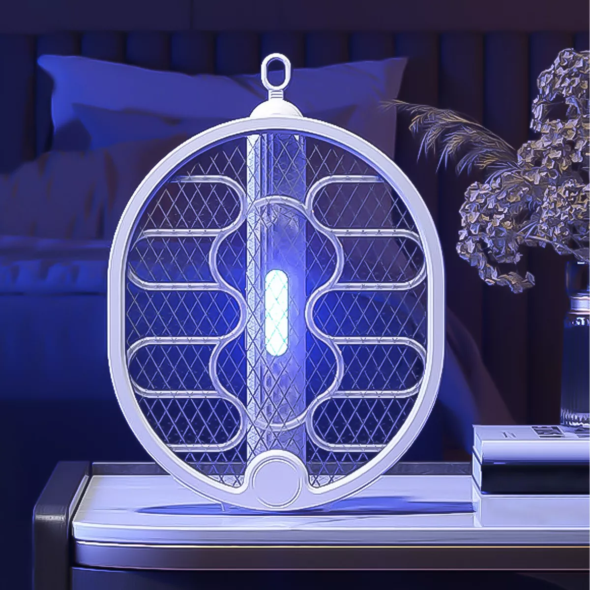 USB Electric Mosquito Swatter Foldable 225mAh Bug Zapper Pest Control White