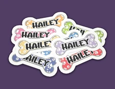 Personalized Dog Name Pet Name 3" Vinyl Stickers