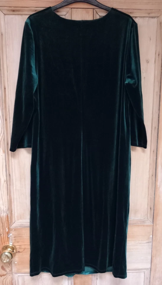 Vestido de fiesta de terciopelo verde Laura Ashley talla UK 18 EN MUY BUENA CONDICIÓN Foto 4 de 4
