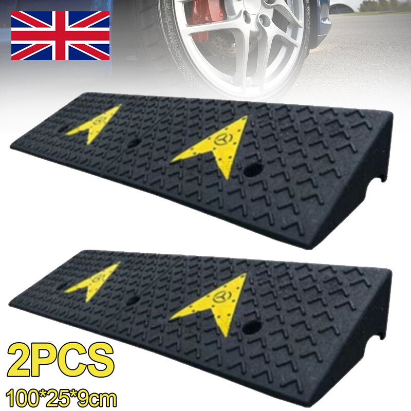 2X 5.5T Heavy Duty Rubber Kerb Ramps Caravans Truck Car HGV Garage