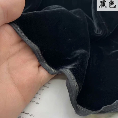 2022 High-Grade Real Mulberry Silk Cloth Solid Color Gold Velvet Fabric 140 Wide - Image 4 of 4